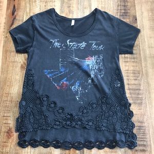 Free People crochet hem t-shirt